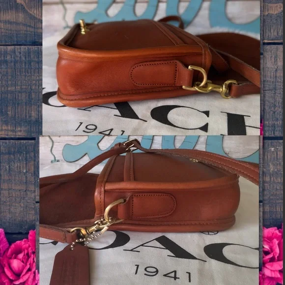 VINTAGE COACH BRITISH TAN CROSSBODY PENNY BAG  9755 - Picture 6 of 17